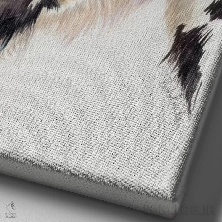 تابلو دکوراتیو کره مایه کولی اثر جنیفر رداستریک - نمای نزدیک بافت بوم