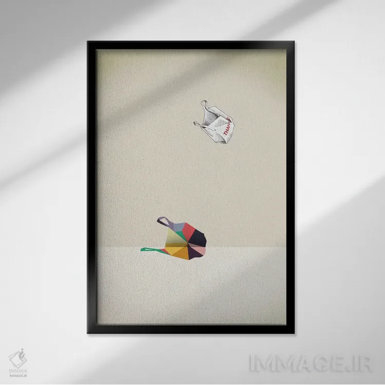 تابلو دکوراتیو تشکر با سایه متحرک اثر جیسون رتلیف - نمای قابدار مشکی