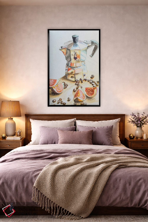 تابلو دکوراتیو قهوه با انجیر اثر جنیفر رداستریک - D6B