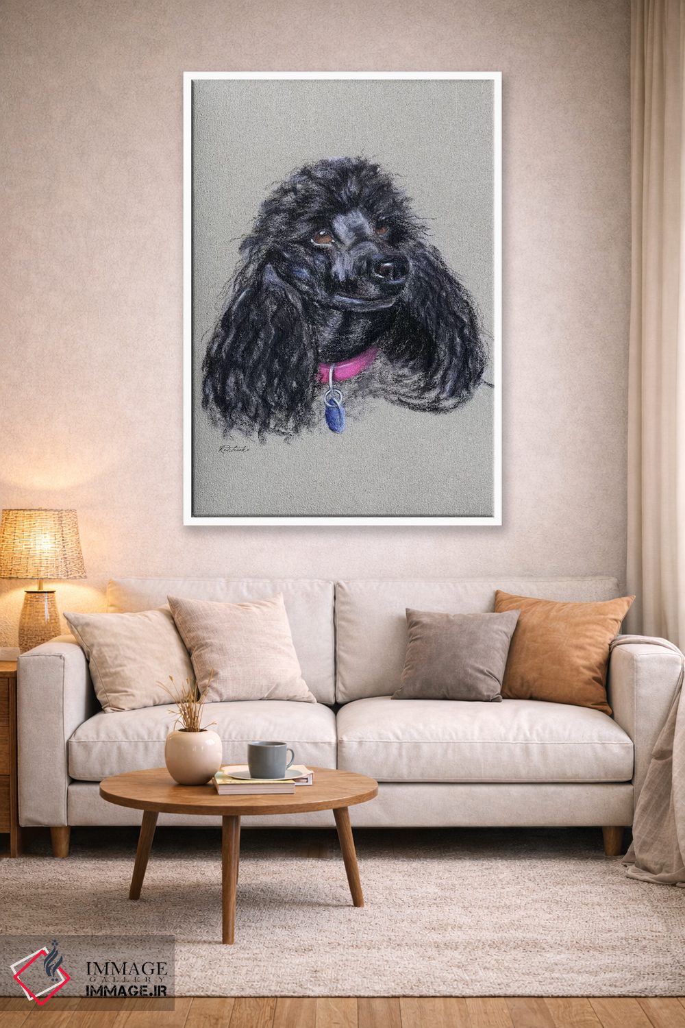 تابلو دکوراتیو پودل اثر جنیفر رداستریک - D1W