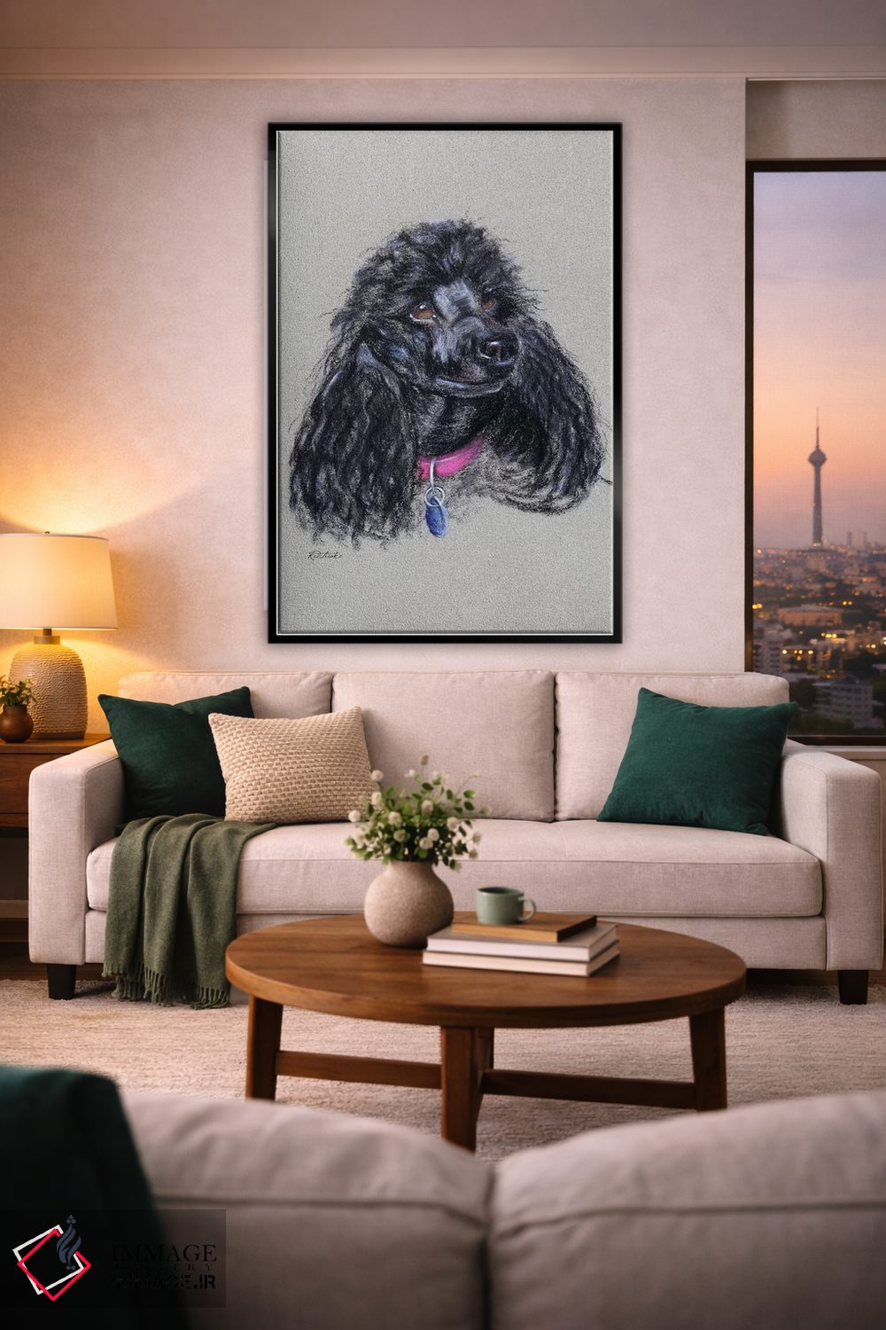 تابلو دکوراتیو پودل اثر جنیفر رداستریک - D2B