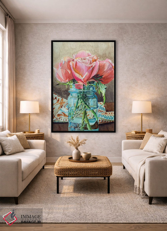 تابلو دکوراتیو گل رز در شیشه ی Ball II اثر جنیفر رداستریک - D1B