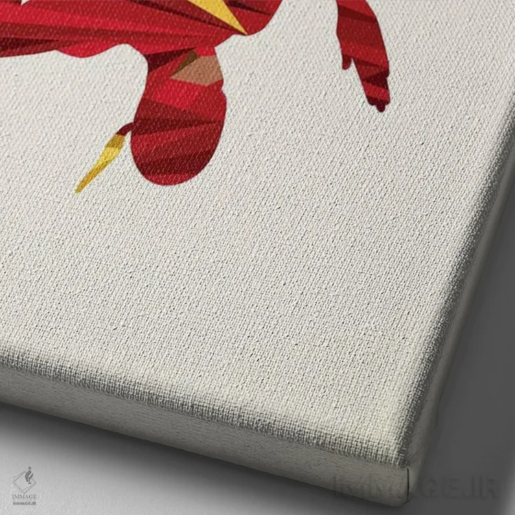 تابلو دکوراتیو دونده سرخ پوش اثر جیسون رتلیف - نمای نزدیک بافت بوم