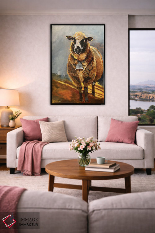 تابلو دکوراتیو گوسفند در غروب اثر جنیفر رداستریک - D6B