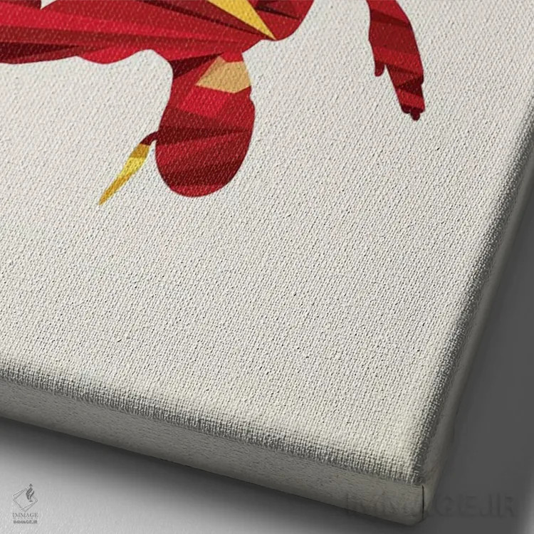 تابلو دکوراتیو دونده سرخ پوش ۲ اثر جیسون رتلیف - نمای نزدیک بافت بوم