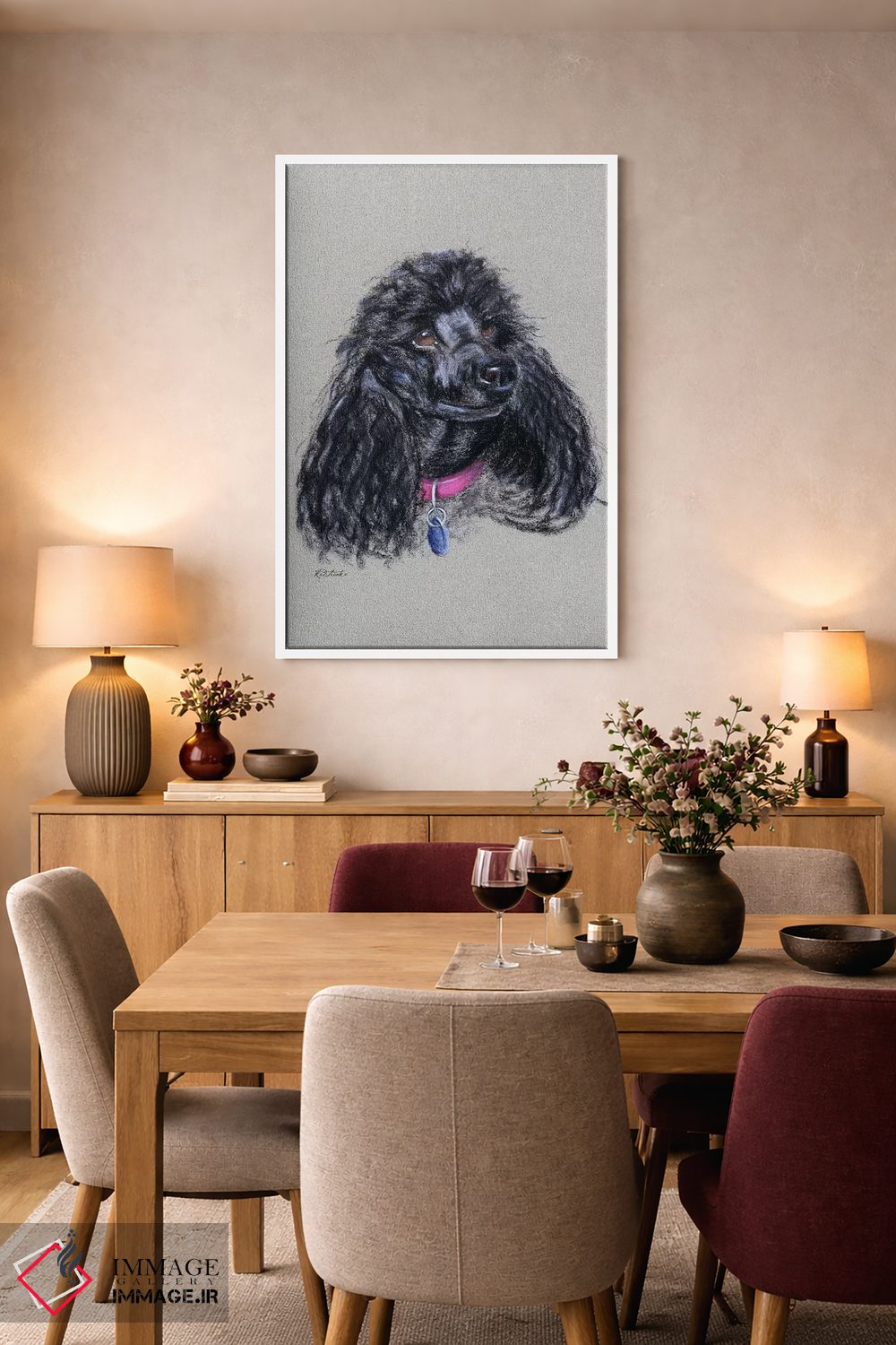 تابلو دکوراتیو پودل اثر جنیفر رداستریک - D6W