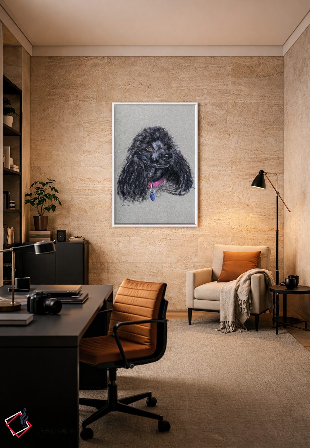 تابلو دکوراتیو پودل اثر جنیفر رداستریک - D5W