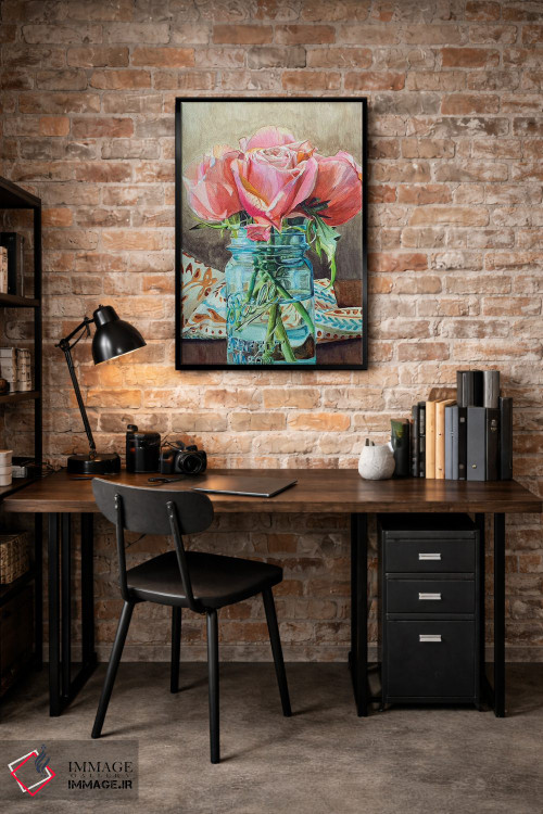 تابلو دکوراتیو گل رز در شیشه ی Ball II اثر جنیفر رداستریک - D4B