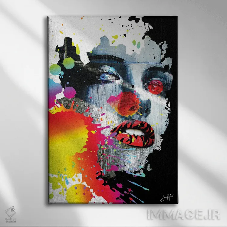 تابلو دکوراتیو پاششی اثر یان رافائل - نمای روبهرو روی دیوار