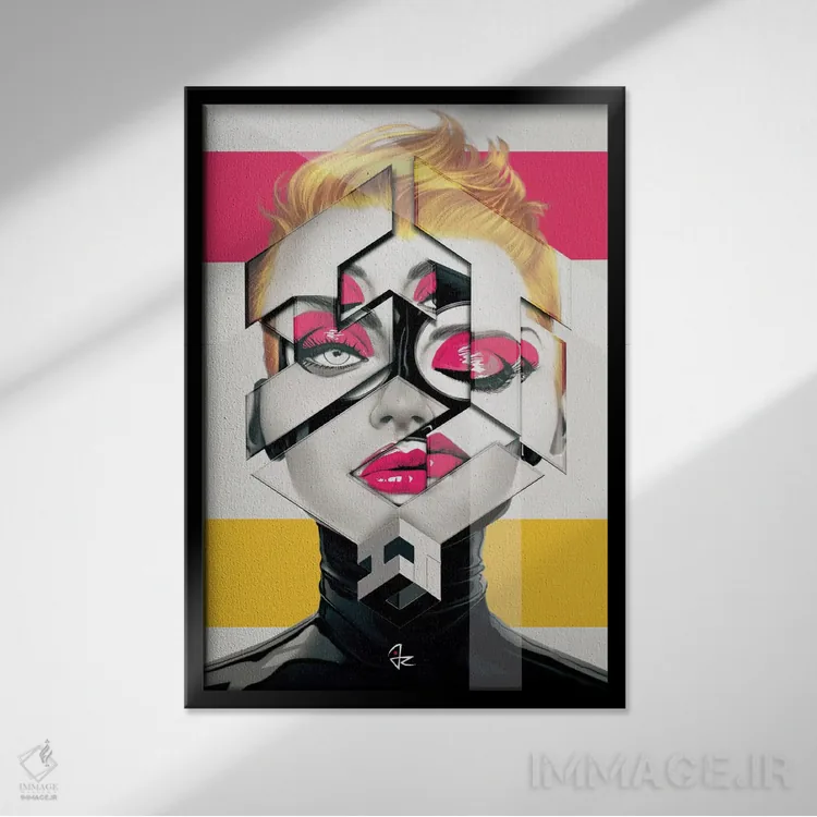 تابلو دکوراتیو شکل ۲ اثر جولیو روسی - نمای قابدار مشکی