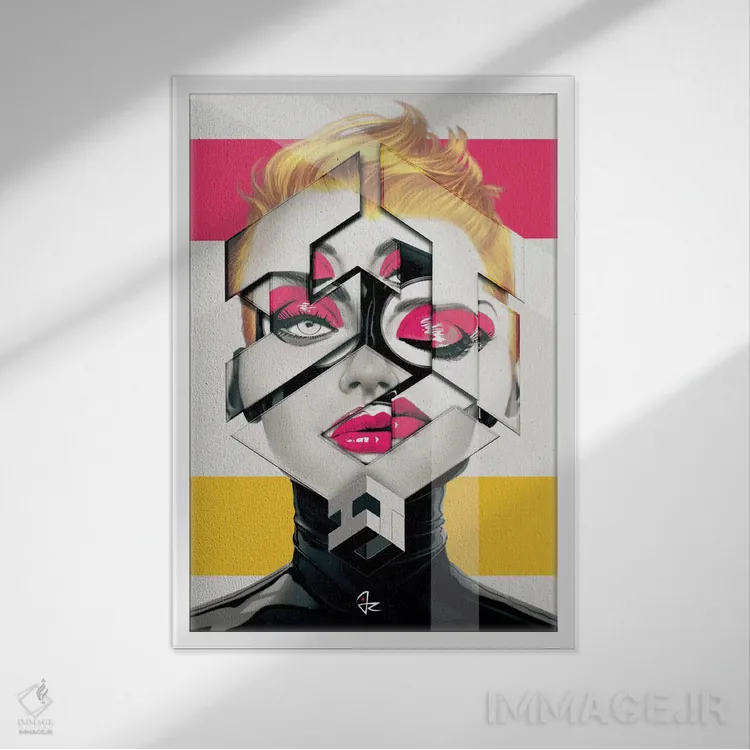 تابلو دکوراتیو شکل ۲ اثر جولیو روسی - نمای قابدار سفید