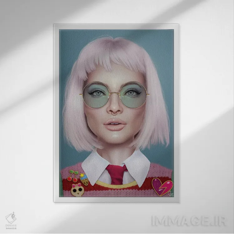 تابلو دکوراتیو در جستجوی آخر هفته اثر جولیو روسی - نمای قابدار سفید