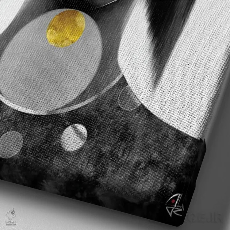 تابلو دکوراتیو رمزنگاری اثر جولیو روسی - نمای نزدیک بافت بوم