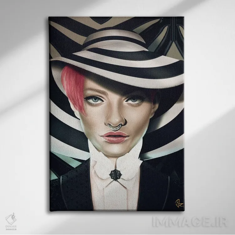 تابلو دکوراتیو راه راه ها اثر جولیو روسی - نمای روبهرو روی دیوار