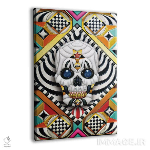 تابلو دکوراتیو جمجمه هندسی اثر جولیو روسی - نمای پرسپکتیو محصول