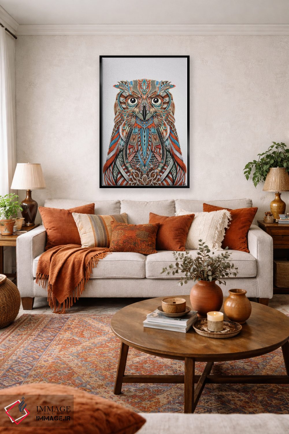 تابلو دکوراتیو جغد عقاب مانند اثر جولیو روسی - D3B