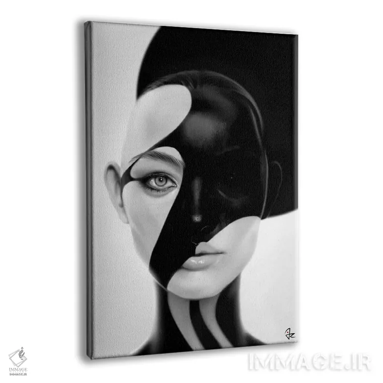 تابلو دکوراتیو نقاب سیاه اثر جولیو روسی - نمای پرسپکتیو محصول