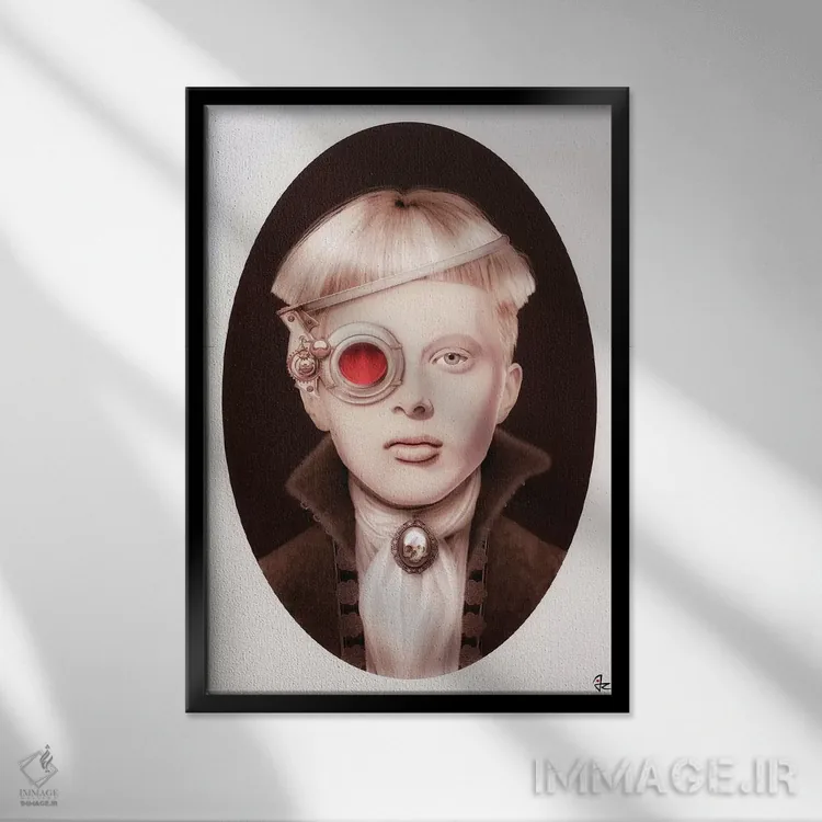 تابلو دکوراتیو استیم پانک اثر جولیو روسی - نمای قابدار مشکی