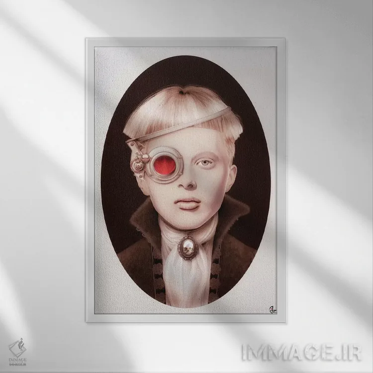 تابلو دکوراتیو استیم پانک اثر جولیو روسی - نمای قابدار سفید