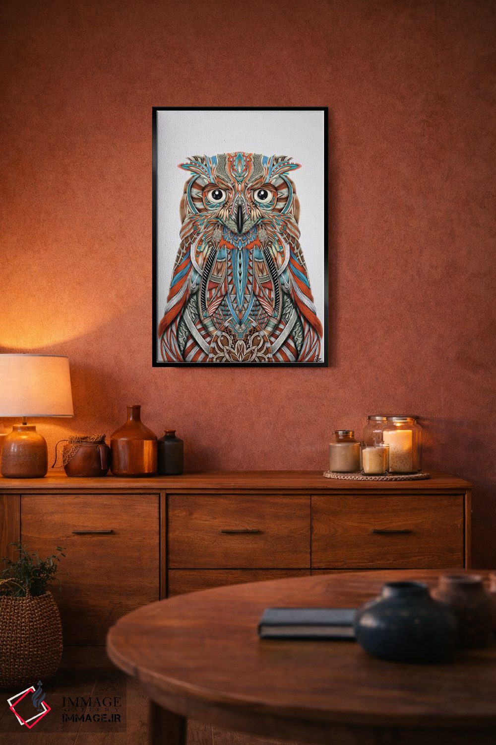 تابلو دکوراتیو جغد عقاب مانند اثر جولیو روسی - D5B