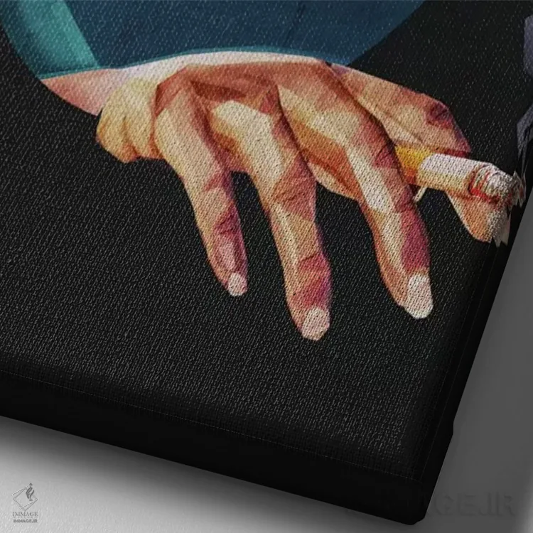 تابلو دکوراتیو شاهزاده سیگاری اثر جولیو روسی - نمای نزدیک بافت بوم