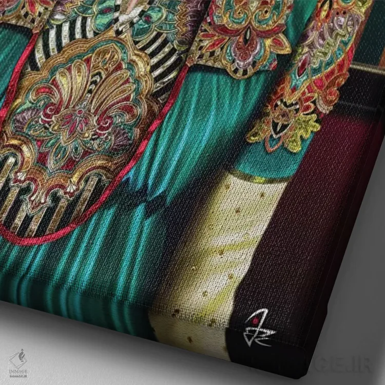 تابلو دکوراتیو فریدا اثر جولیو روسی - نمای نزدیک بافت بوم