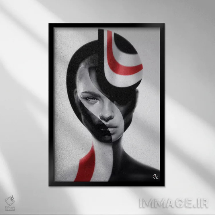 تابلو دکوراتیو کروی اثر جولیو روسی - نمای قابدار مشکی
