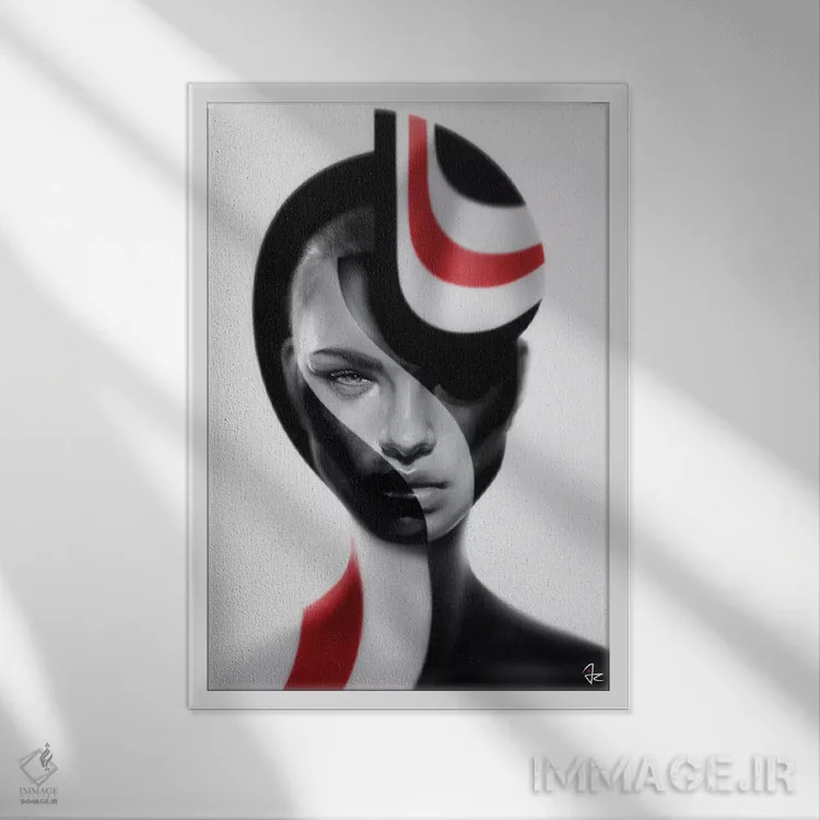 تابلو دکوراتیو کروی اثر جولیو روسی - نمای قابدار سفید