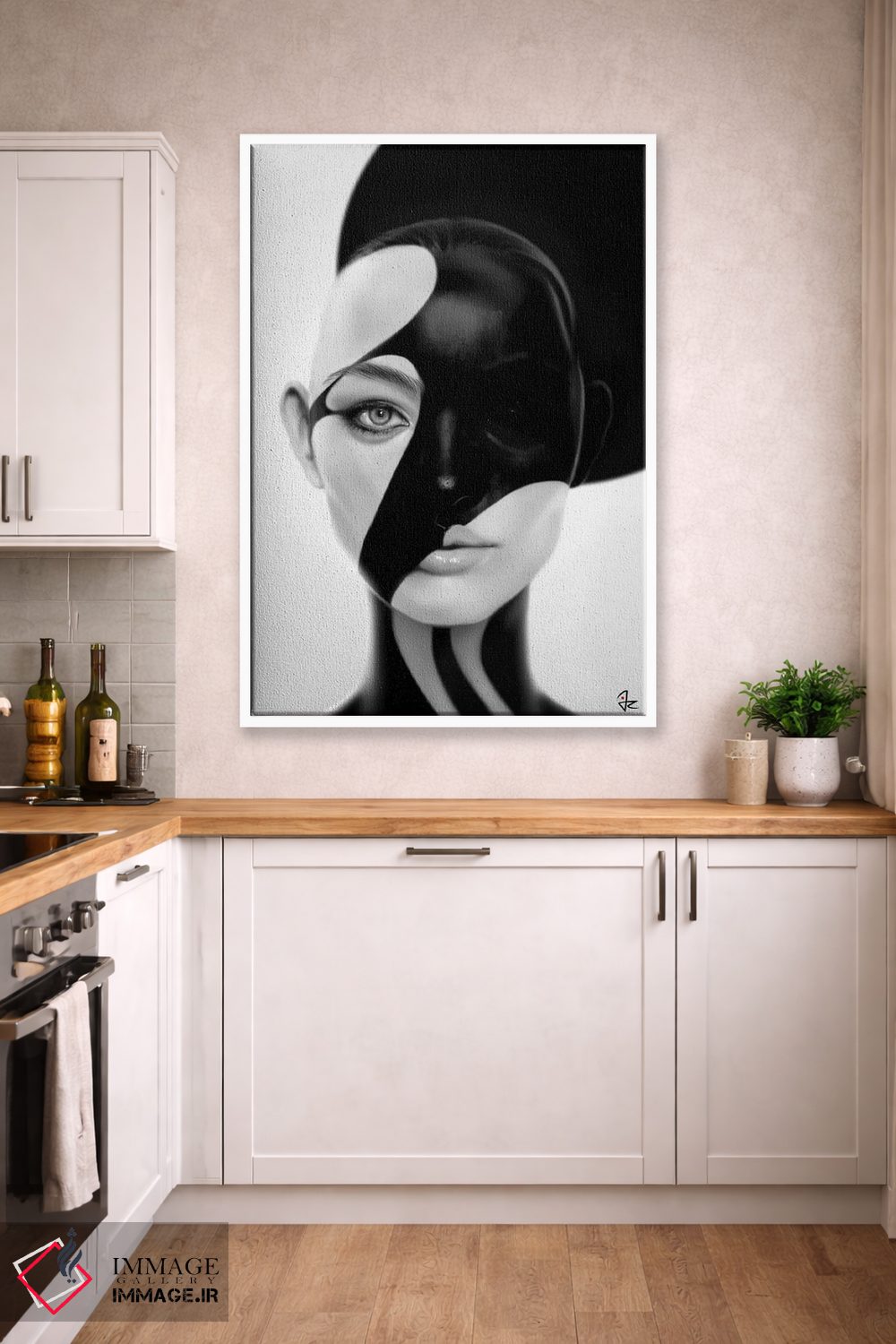 تابلو دکوراتیو نقاب سیاه اثر جولیو روسی - D2W