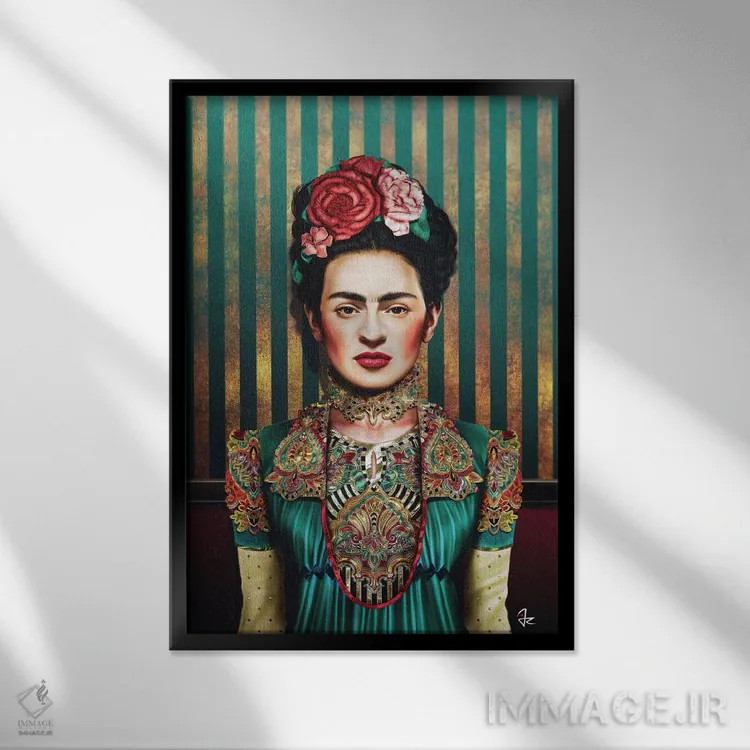 تابلو دکوراتیو فریدا اثر جولیو روسی - نمای قابدار مشکی