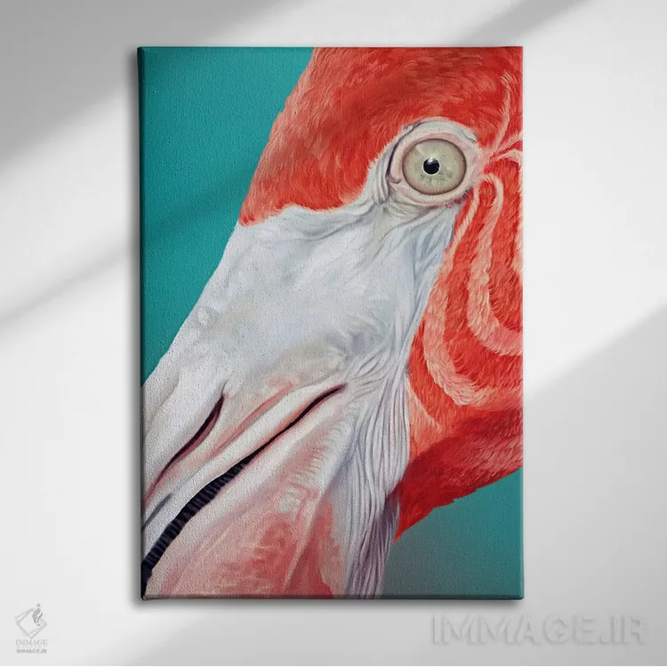 تابلو دکوراتیو فلامینگو اثر جولیو روسی - نمای روبهرو روی دیوار