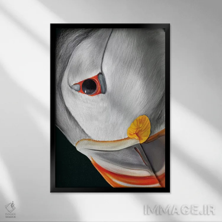 تابلو دکوراتیو پافین اطلس اثر جولیو روسی - نمای قابدار مشکی