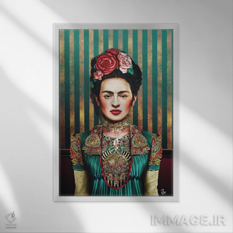 تابلو دکوراتیو فریدا اثر جولیو روسی - نمای قابدار سفید