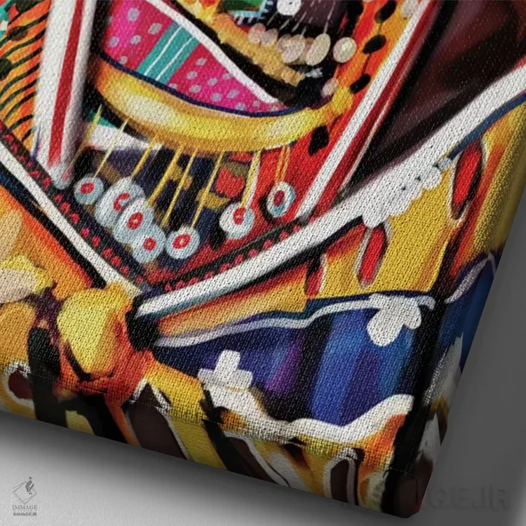 تابلو دکوراتیو کنیا اثر جولیو روسی - نمای نزدیک بافت بوم