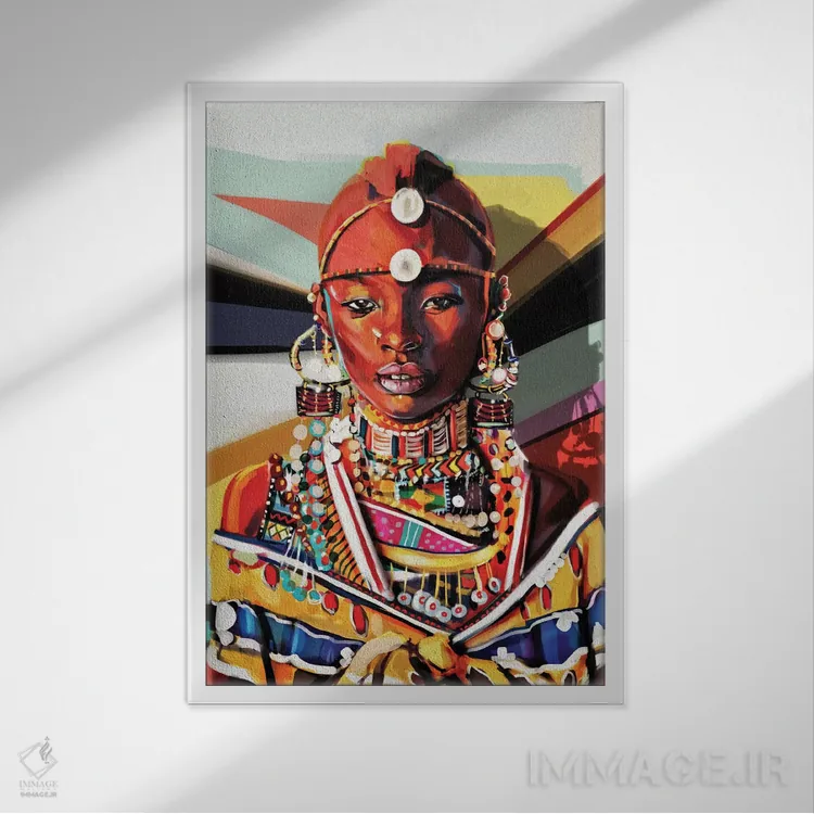 تابلو دکوراتیو کنیا اثر جولیو روسی - نمای قابدار سفید
