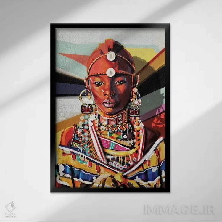 تابلو دکوراتیو کنیا اثر جولیو روسی - نمای قابدار مشکی