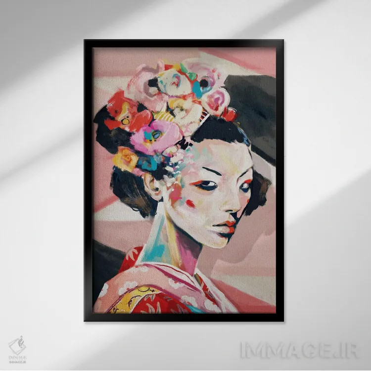 تابلو دکوراتیو ژاپن اثر جولیو روسی - نمای قابدار مشکی