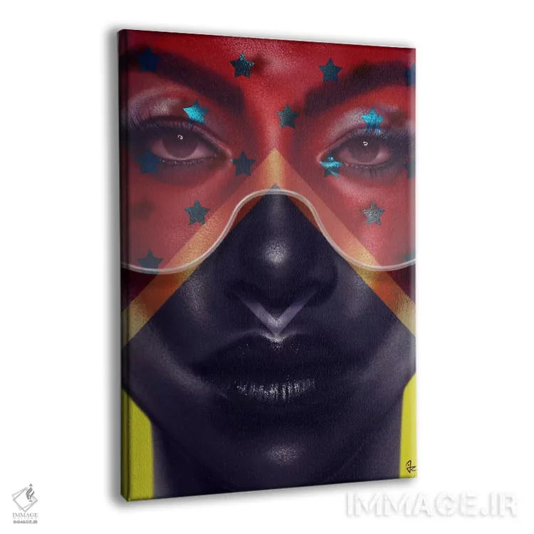 تابلو دکوراتیو ستاره ها و راه راه ها اثر جولیو روسی - نمای پرسپکتیو محصول