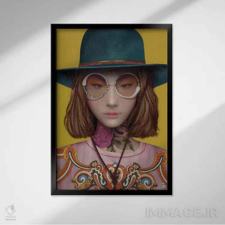 تابلو دکوراتیو مد زودگذر اثر جولیو روسی - نمای قابدار مشکی