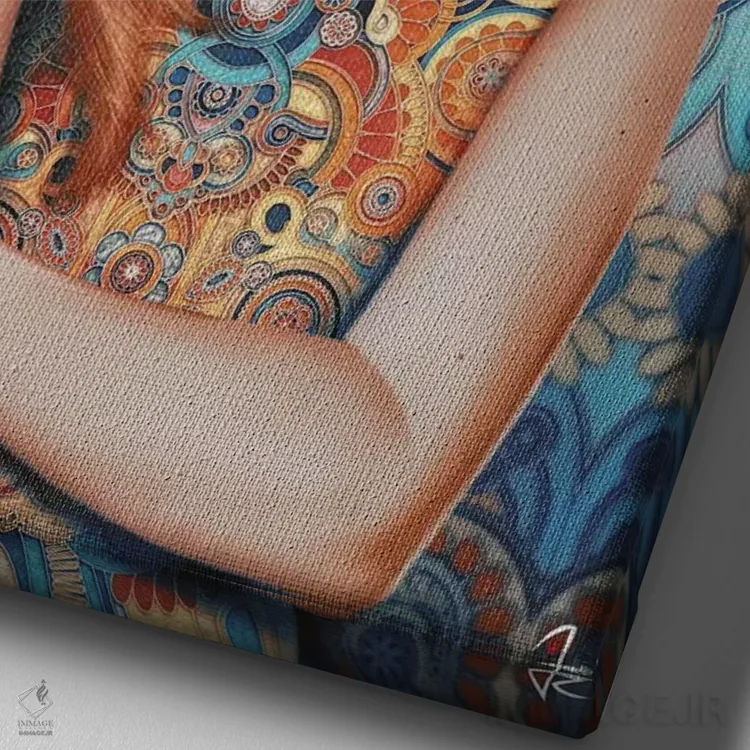 تابلو دکوراتیو تابستان هندی اثر جولیو روسی - نمای نزدیک بافت بوم