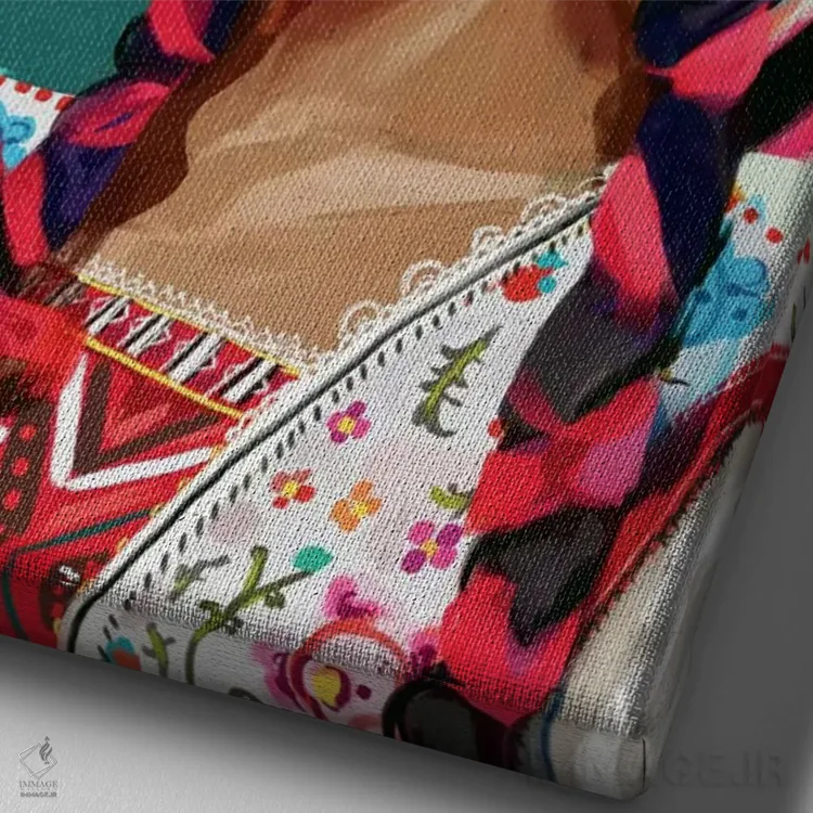 تابلو دکوراتیو مکزیک اثر جولیو روسی - نمای نزدیک بافت بوم