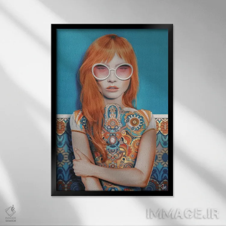 تابلو دکوراتیو تابستان هندی اثر جولیو روسی - نمای قابدار مشکی