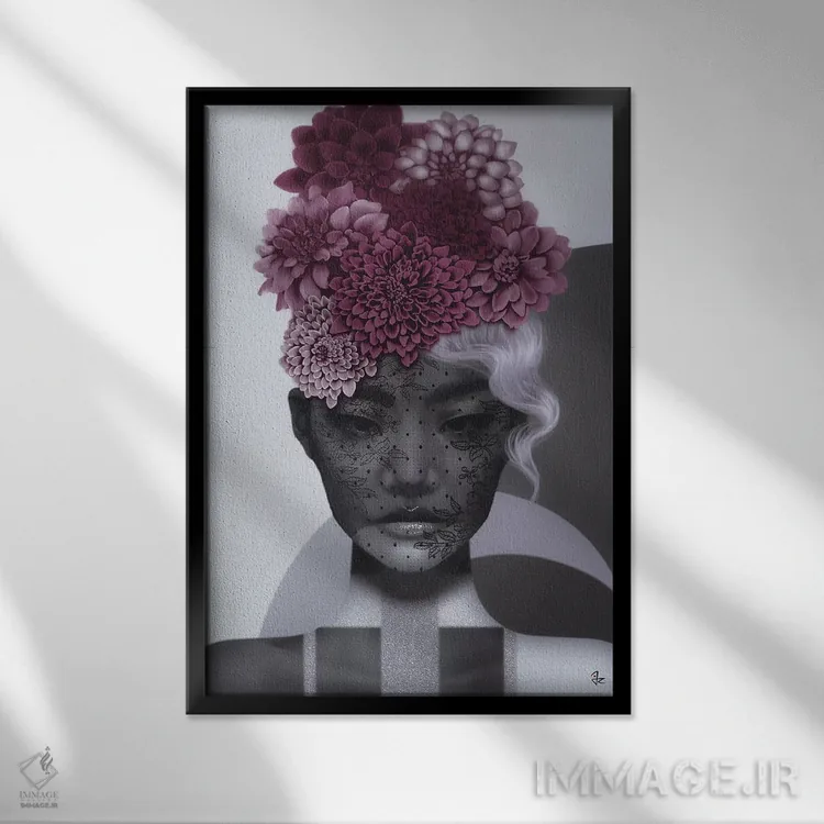 تابلو دکوراتیو مجنون ماه اثر جولیو روسی - نمای قابدار مشکی