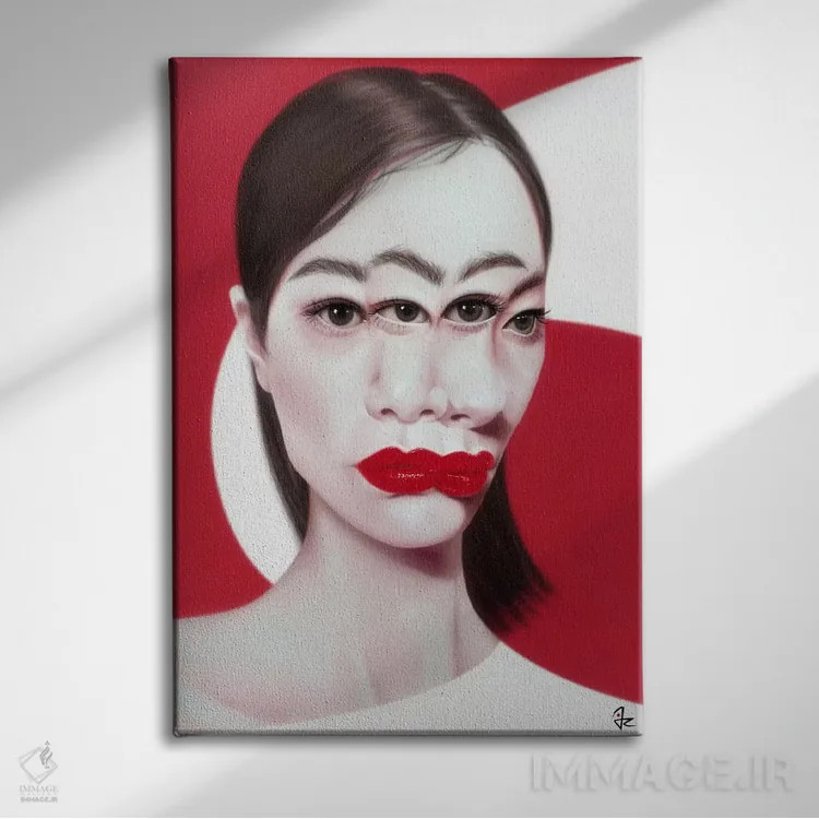 تابلو دکوراتیو اختلال تصویری اثر جولیو روسی - نمای روبهرو روی دیوار