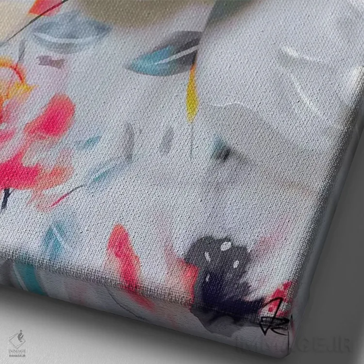 تابلو دکوراتیو گل ظریف اثر جولیو روسی - نمای نزدیک بافت بوم