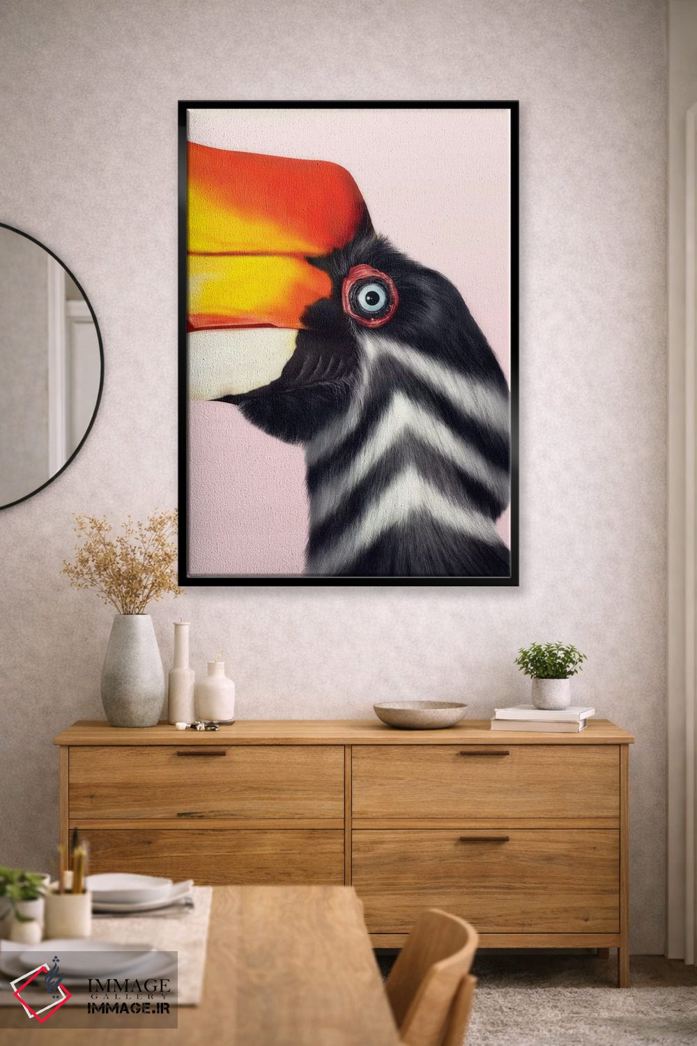 تابلو دکوراتیو راینوکروس هورنبیل اثر جولیو روسی - D1B