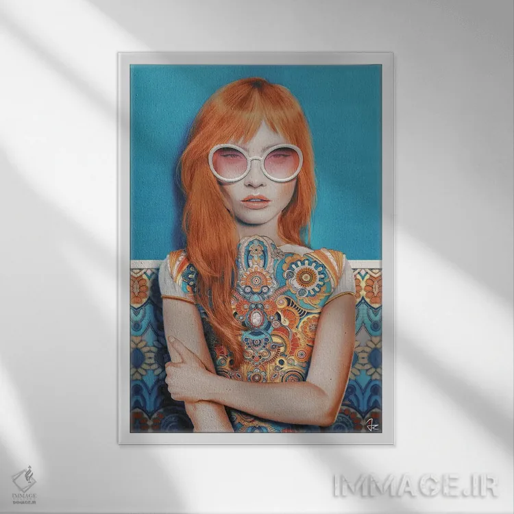 تابلو دکوراتیو تابستان هندی اثر جولیو روسی - نمای قابدار سفید