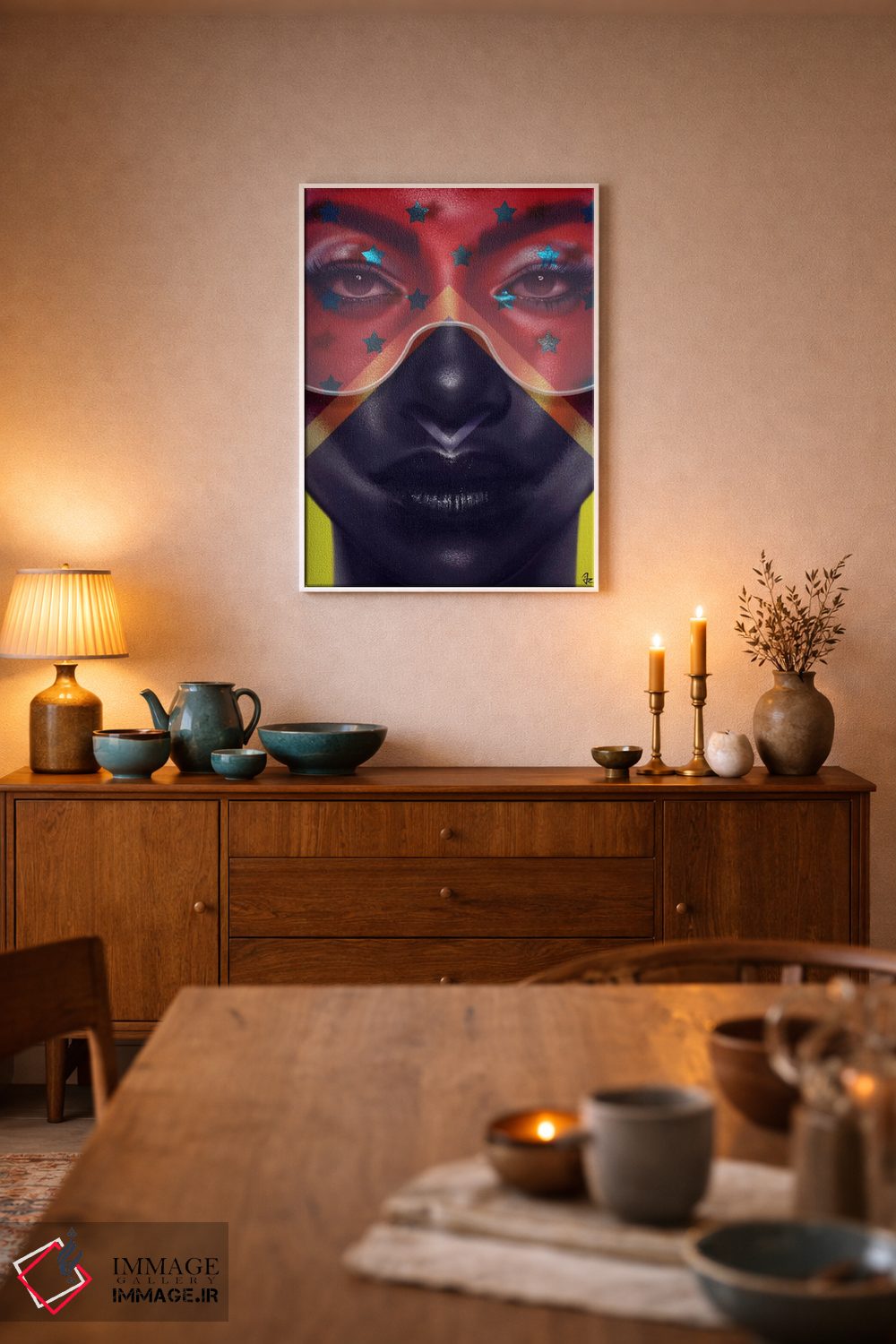 تابلو دکوراتیو ستاره ها و راه راه ها اثر جولیو روسی - D6W