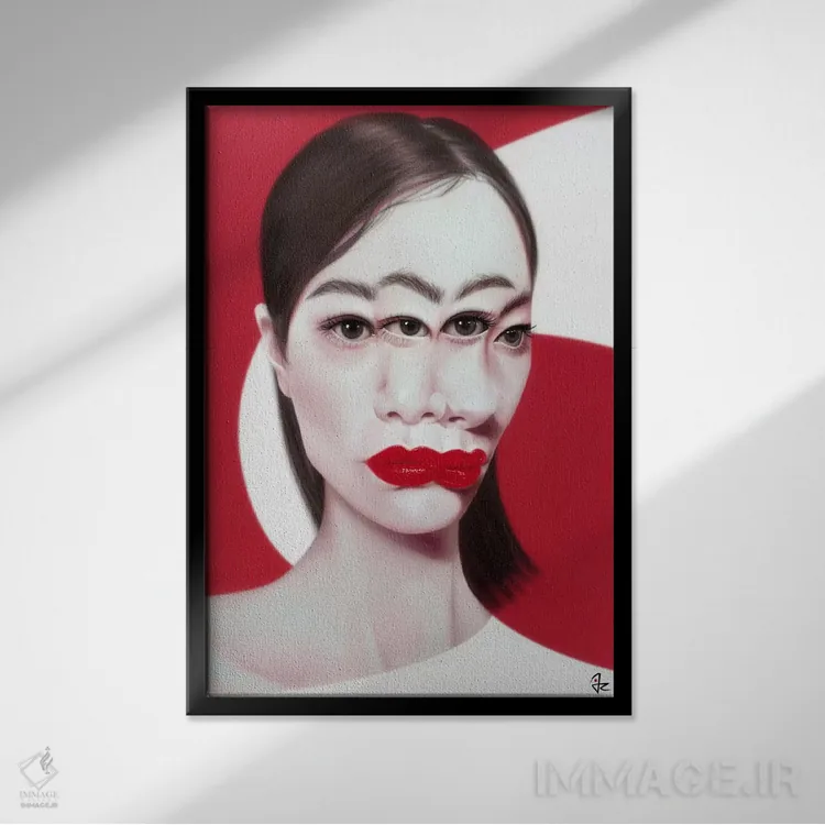 تابلو دکوراتیو اختلال تصویری اثر جولیو روسی - نمای قابدار مشکی