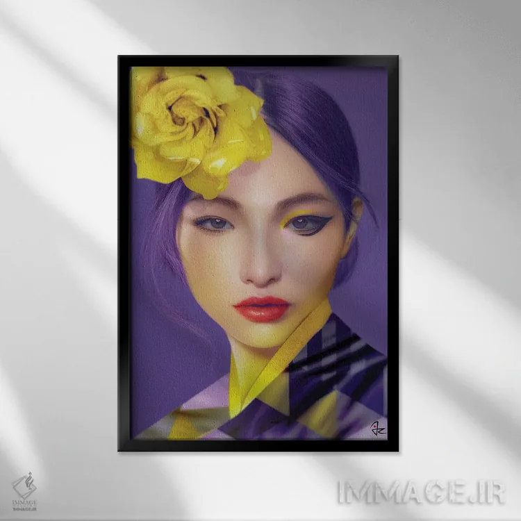 تابلو دکوراتیو فوق بنفش اثر جولیو روسی - نمای قابدار مشکی